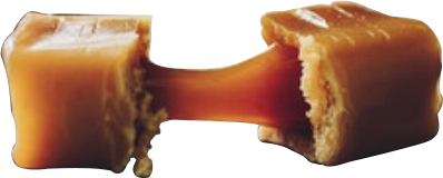 Cukierek krówka z rozpływającym się karmelem